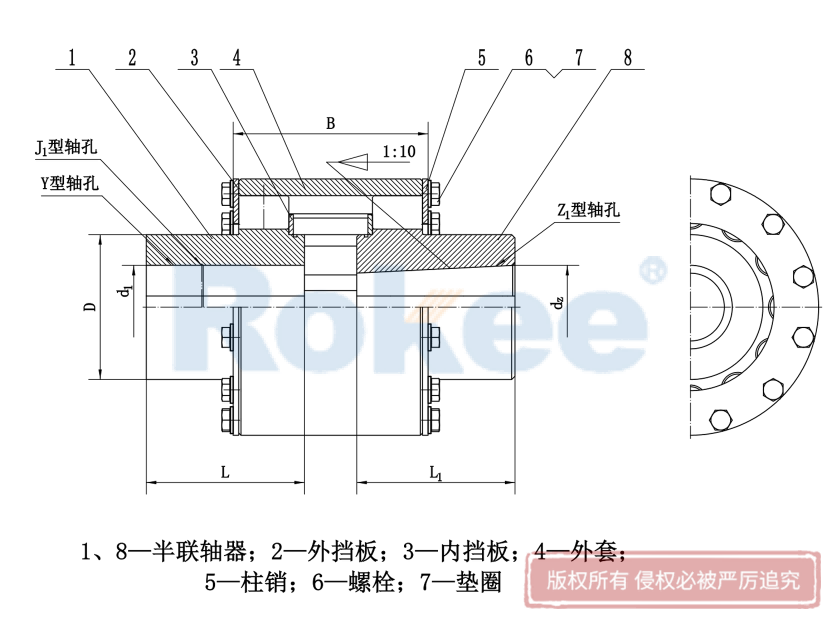 LZD柱銷齒式聯(lián)軸器